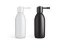 White and black plastic bottle for ear spray isolated on white background mock up template Royalty Free Stock Photo