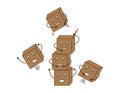 Brown happy cartoon boxes