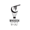 Woosh Ramen Logo Design Template. Hot Air Balloon Logo For Ramen Shop Royalty Free Stock Photo