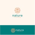 Nature Leaf Logo Circle Design Template. Holistic Medical Health Wellness Logo Design Stock