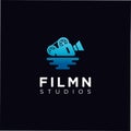 Floating Movie Video Cinema Cinematography Film Production Logo Design Template