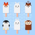 Karacter ice cream cute animals