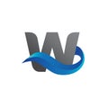 Letter W With Waves Logo vector