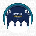 Circular paper cut design with the theme of Eid