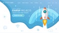 Start up Project Banner Set of web page design templates