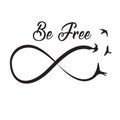 Print Infinity freedom symbol vector illustration new art