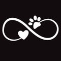 Print Infinity Love And Paw Tattoo Logo.