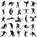 25 high quality sport silhouettes Royalty Free Stock Photo