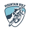 Downhill mountain bike logo design Royalty Free Stock Photo