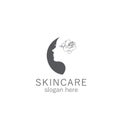 Skincare logo or for salon, logo with a woman`s face