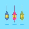 Vector design, cute and colorful lanterns Royalty Free Stock Photo