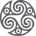 Celtic Gaelic sacred symbol triskele or triskelion isolated. Royalty Free Stock Photo