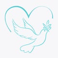 Elegant, bird, symbol, vector illustration freedom peace art