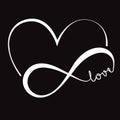 Print Elegant, heart, infinity, symbol, vector illustration love art Royalty Free Stock Photo