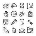 Diseases, Diabetes, Heart Attack Icons Royalty Free Stock Photo