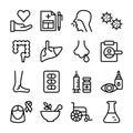 Diseases, Heart Attack Glyph Icons Royalty Free Stock Photo