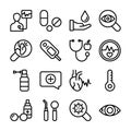 Diseases, Heart Attack Icons Royalty Free Stock Photo