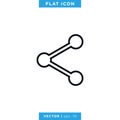 Share Connection Icon Vector Design Template. Editable stroke