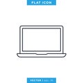 Laptop Icon Vector Logo Design Template. Editable stroke. Royalty Free Stock Photo