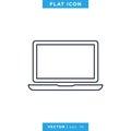 Laptop Icon Vector Logo Design Template. Editable stroke. Royalty Free Stock Photo