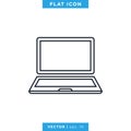 Laptop Icon Vector Logo Design Template. Editable stroke. Royalty Free Stock Photo