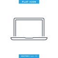 Laptop Icon Vector Logo Design Template. Editable stroke. Royalty Free Stock Photo