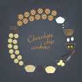 Vector illustration of chocolate chip cookies recipe