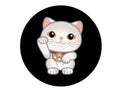 White lucky cats Japanese . Maneki neko. Cute cat. Royalty Free Stock Photo