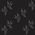 Print Swallow bird, fly, vector illustration new tattoo design Royalty Free Stock Photo