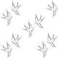 Print Swallow bird, fly, vector illustration new print Royalty Free Stock Photo