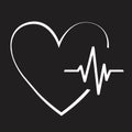 Print Cardiology line, heart, vector, background illustration