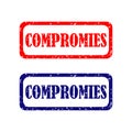Set of stamps with text Compromise, vector illustration Royalty Free Stock Photo