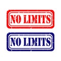 NO LIMITS Rubber Stamp set over a white background.