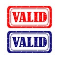 Grunge valid square rubber seal stamp on white background Royalty Free Stock Photo