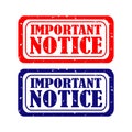 IMPORTANT NOTICE Rubber Stamp over a white background. Royalty Free Stock Photo