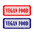 VEGAN FOOD -. grunge rubber stamp on white background, vector illustration