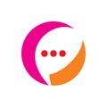 Creative full color circle chat logo design Royalty Free Stock Photo