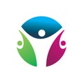 Creative circle ful color people active group logo design