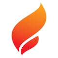 Full color fire flame letter f logo design