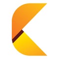Unique shape part creative color letter c k logo design