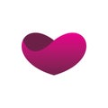 Love hearth romance pink color logo design Royalty Free Stock Photo