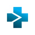 Blue plus arrow logo design