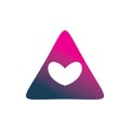 Full color triangle pyramid love hearth logo design Royalty Free Stock Photo