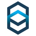 Blue color hexagon infinity logo design