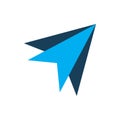 Blue arrow aero plane logo design