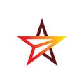 Creative full color star arrow triangle logo design