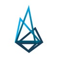Blue triangle mountain corner logo design