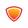 Red color secure shield logo design