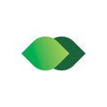 Green nature leaf infinity group team shape logo design