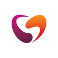 Creative full color balance shape love hearth logo design